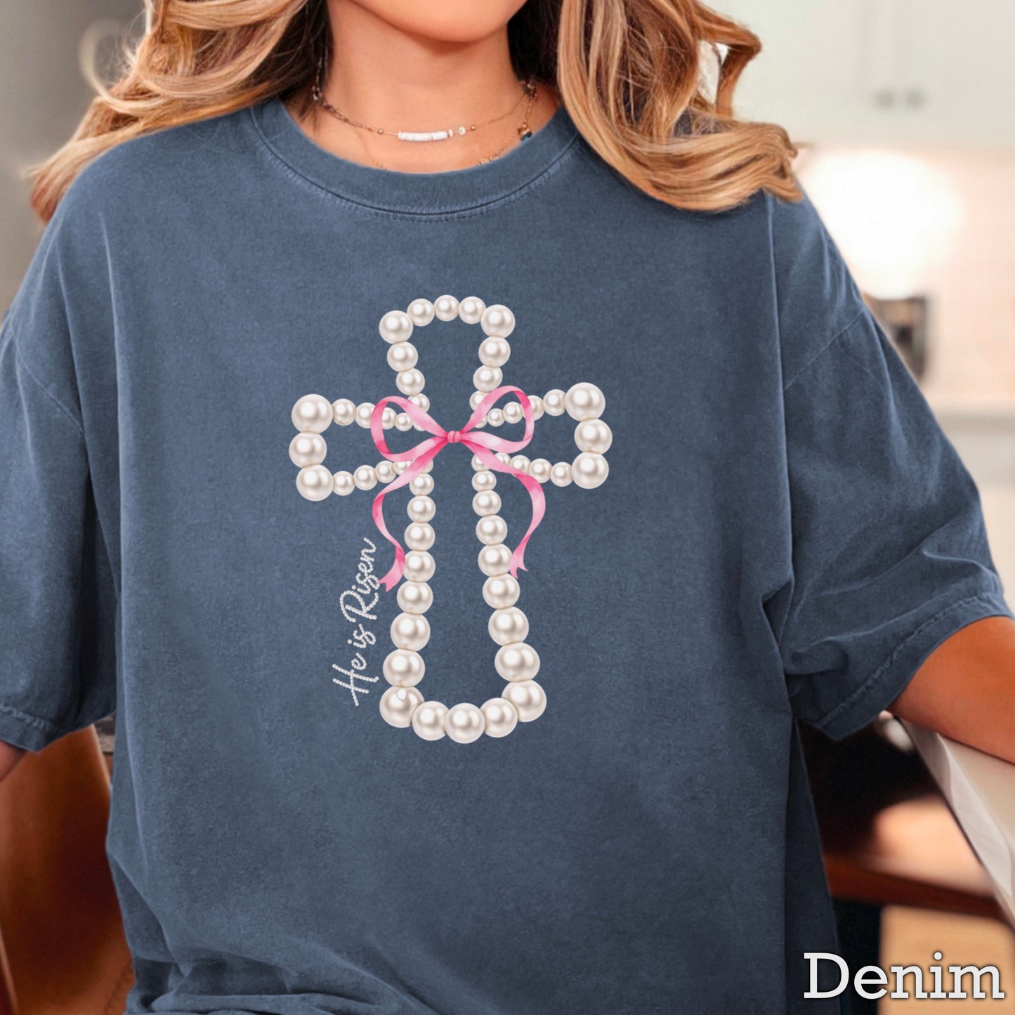 He Is Risen Easter Comfort Color Graphic Tee