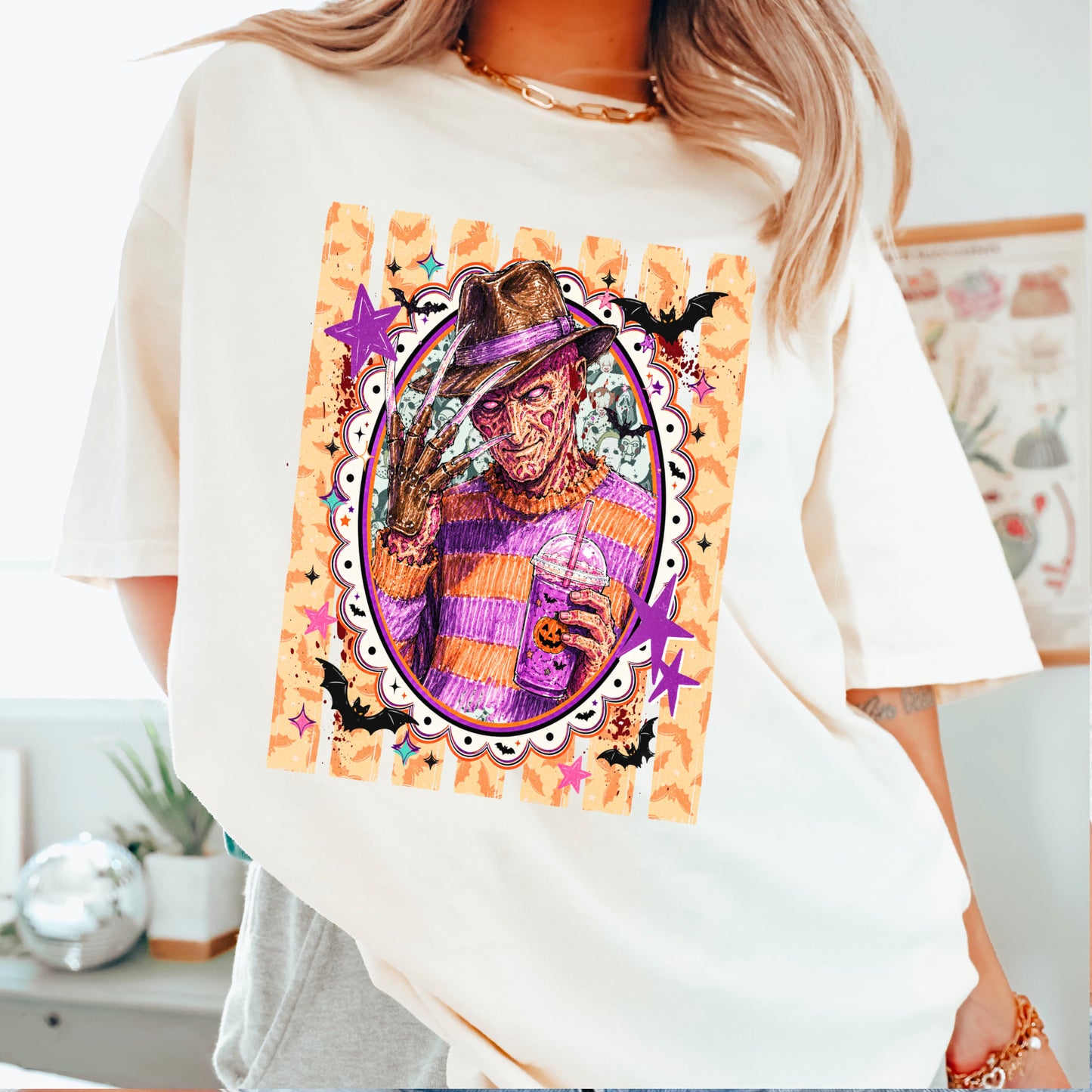 Horror Film Character Halloween Comfort Color Graphic Tee