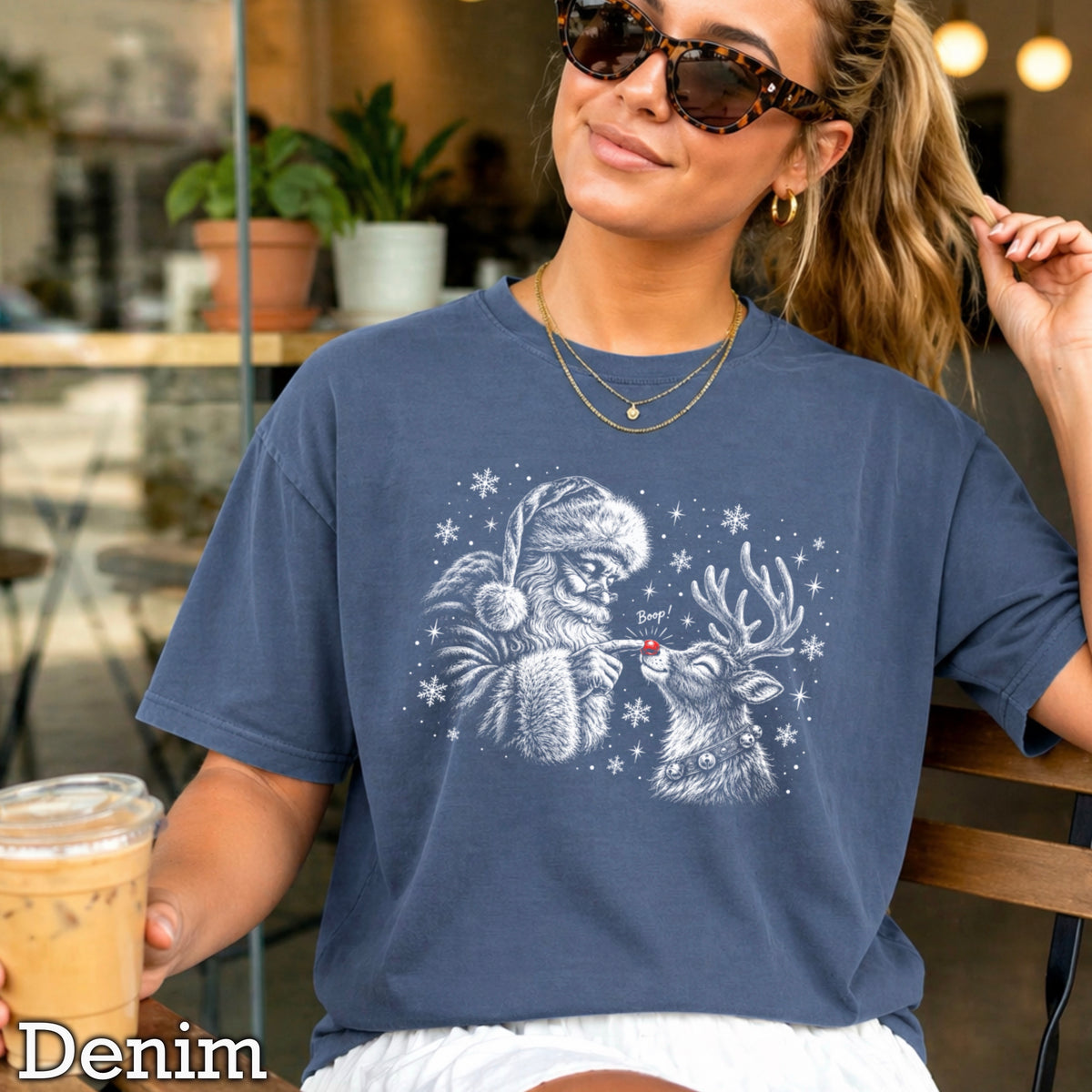Santa’s Boop Christmas Comfort Color Graphic Tee