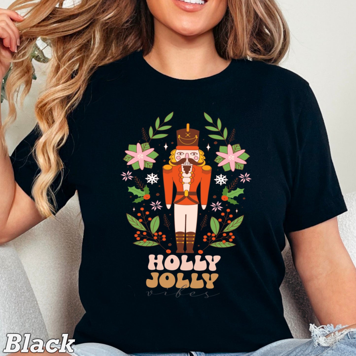 Holly Jolly Vibes Nutcracker Comfort Color Graphic Tee