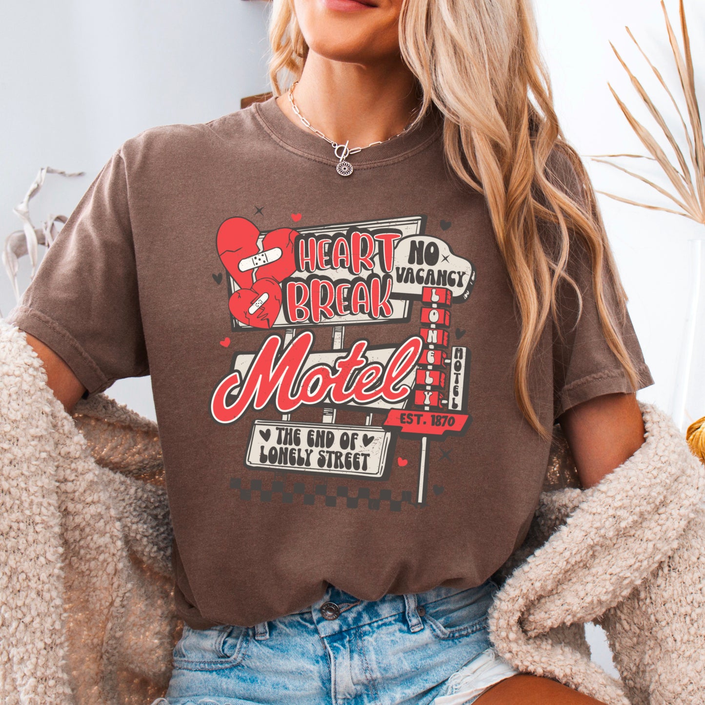 Heart Break Motel Valentine’s Day Comfort Color Graphic Tee