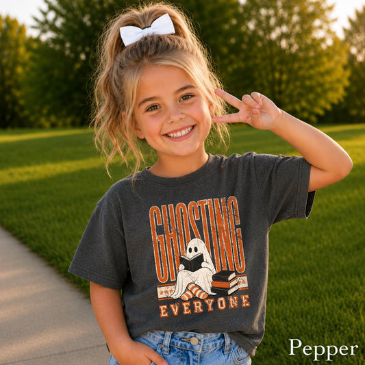 Ghosting People Halloween Youth Comfort Color T-Shirt