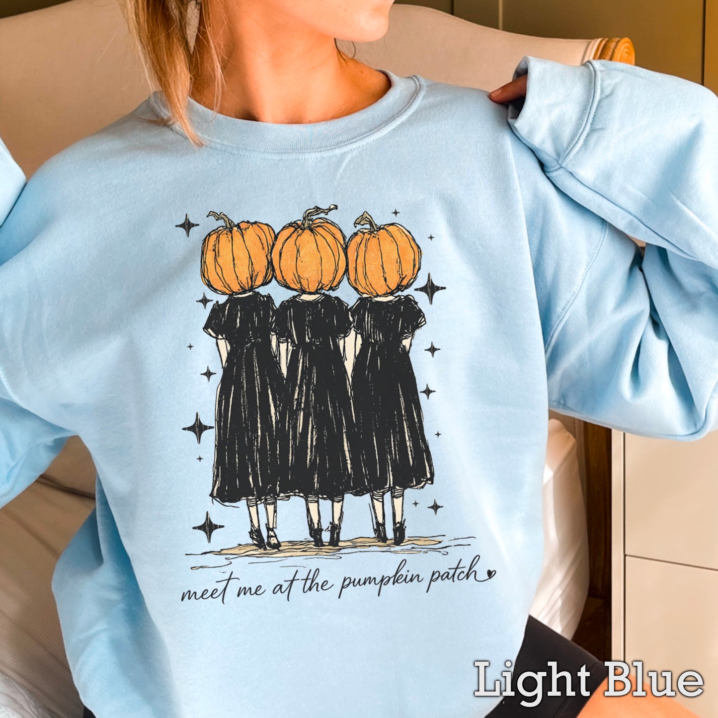 Meet Me At The Pumpkin Patch Halloween Crewneck Sweatshirt