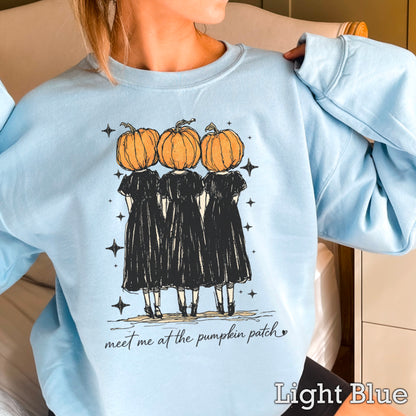 Meet Me At The Pumpkin Patch Halloween Crewneck Sweatshirt