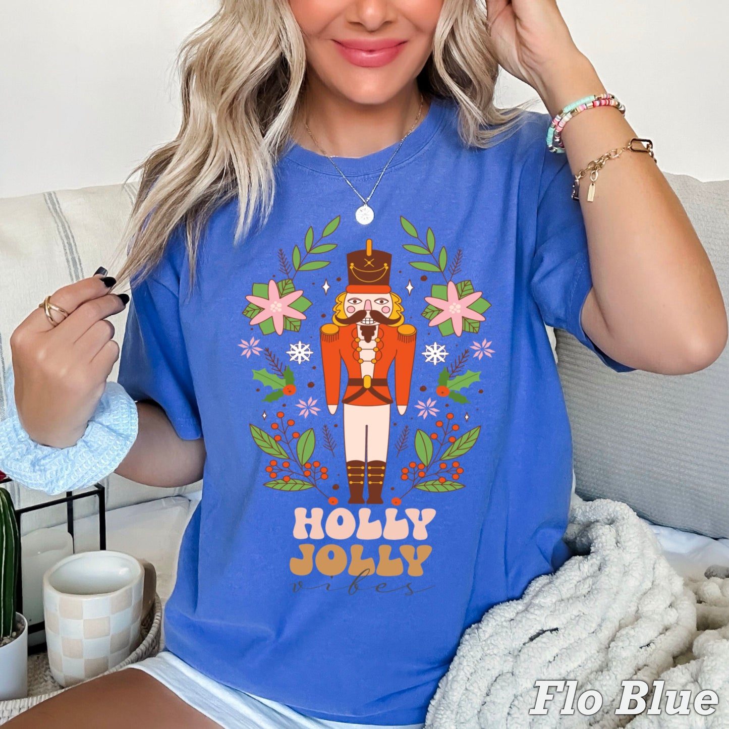 Holly Jolly Vibes Nutcracker Comfort Color Graphic Tee