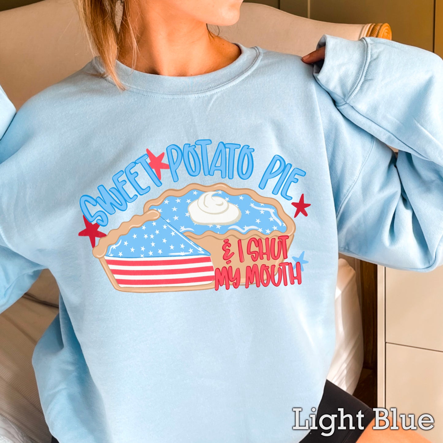 Sweet Potato Pie Patriotic Crewneck Sweatshirt
