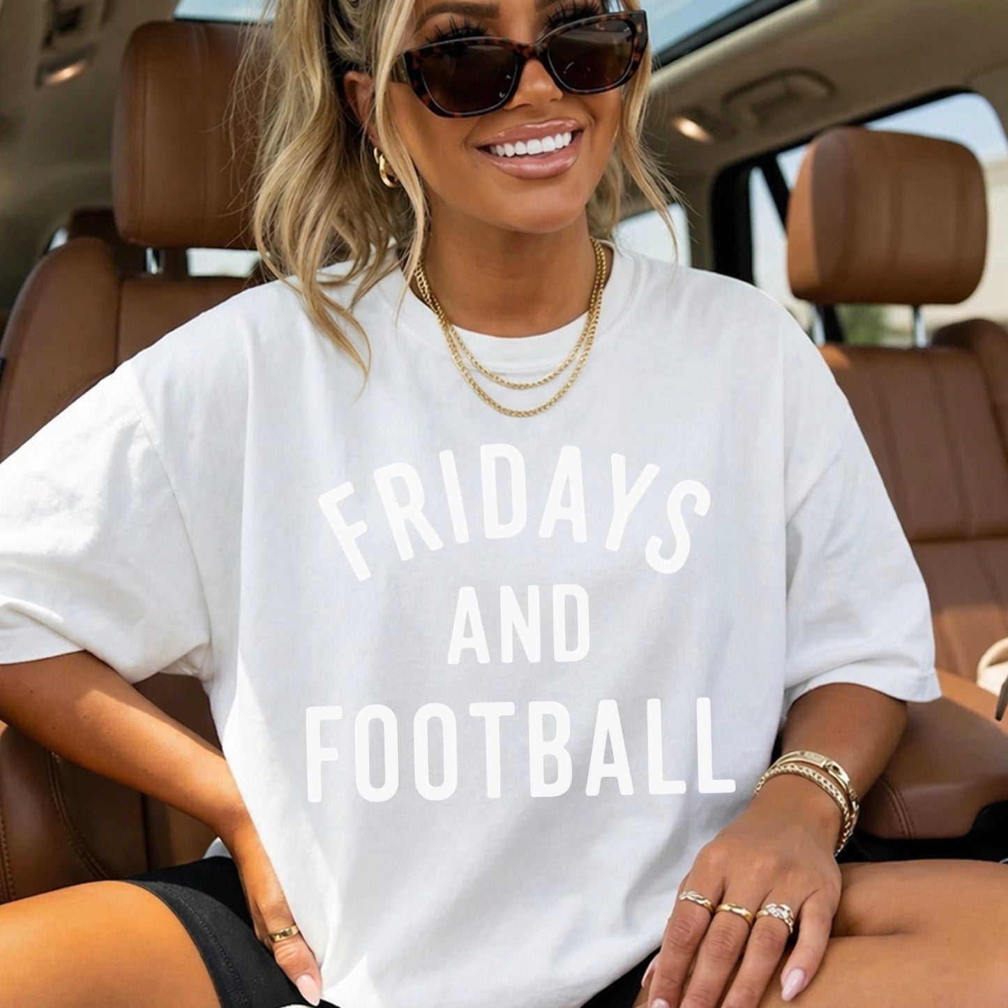 Fridays And Football Comfort Color Graphic Tee