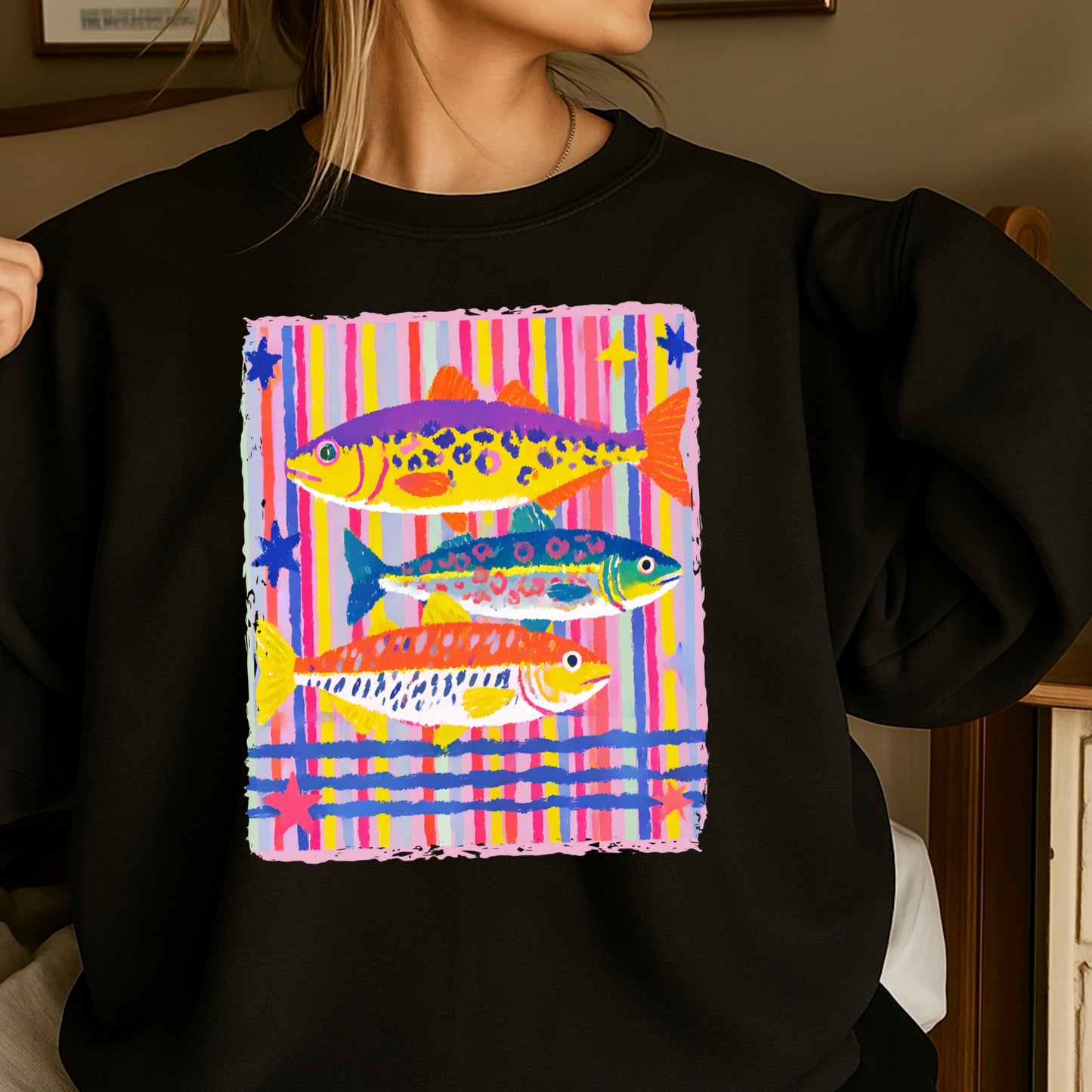 Preppy Fish Crewneck Sweatshirt