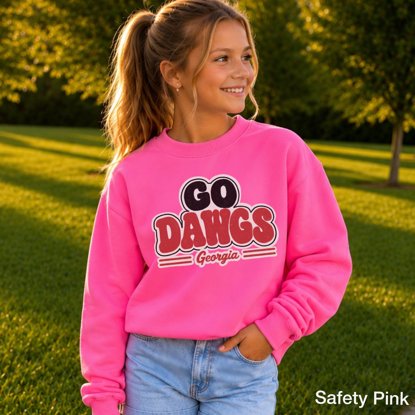 Go Red & Black Youth Crewneck Sweatshirt