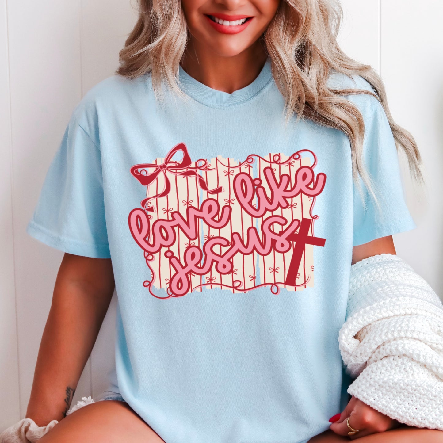 Love Like Jesus Valentine’s Day Comfort Color Graphic Tee