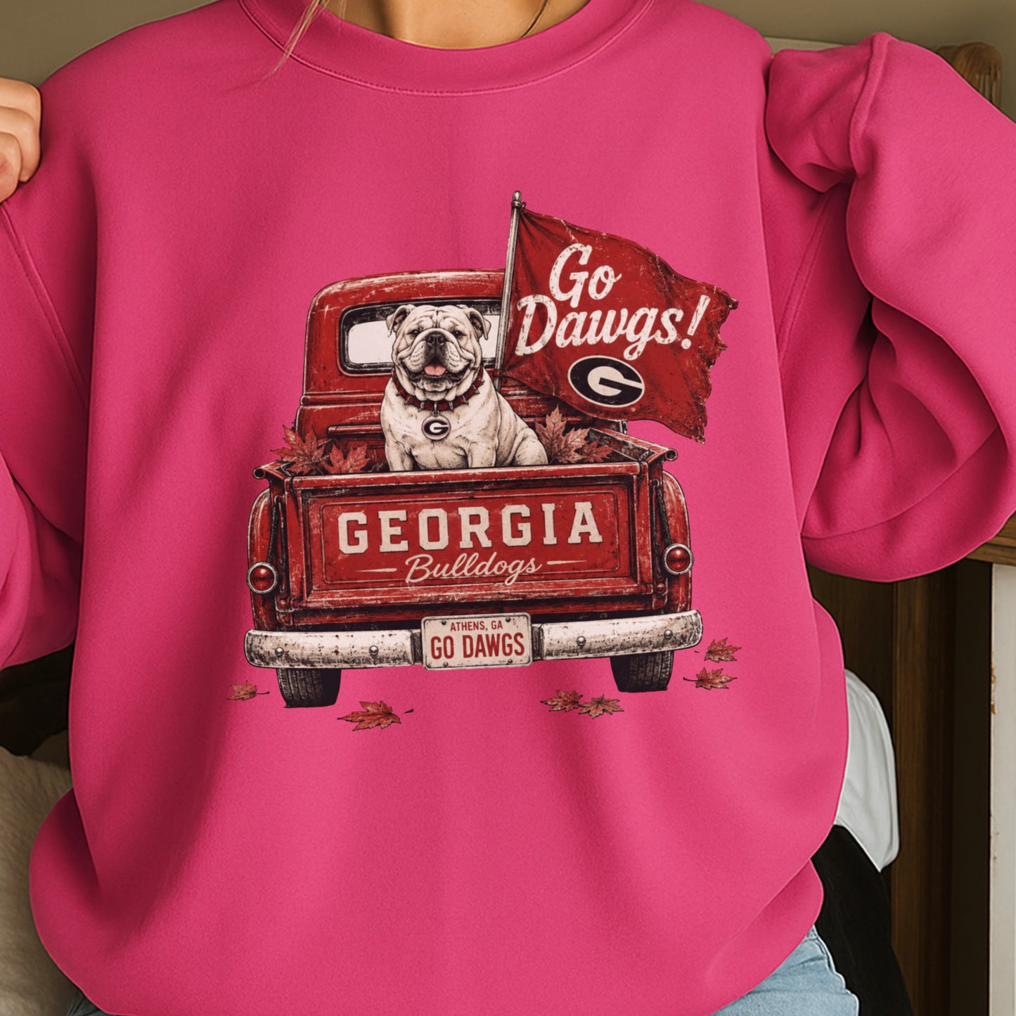 Red & Black Pickup Truck Crewneck Sweatshirt