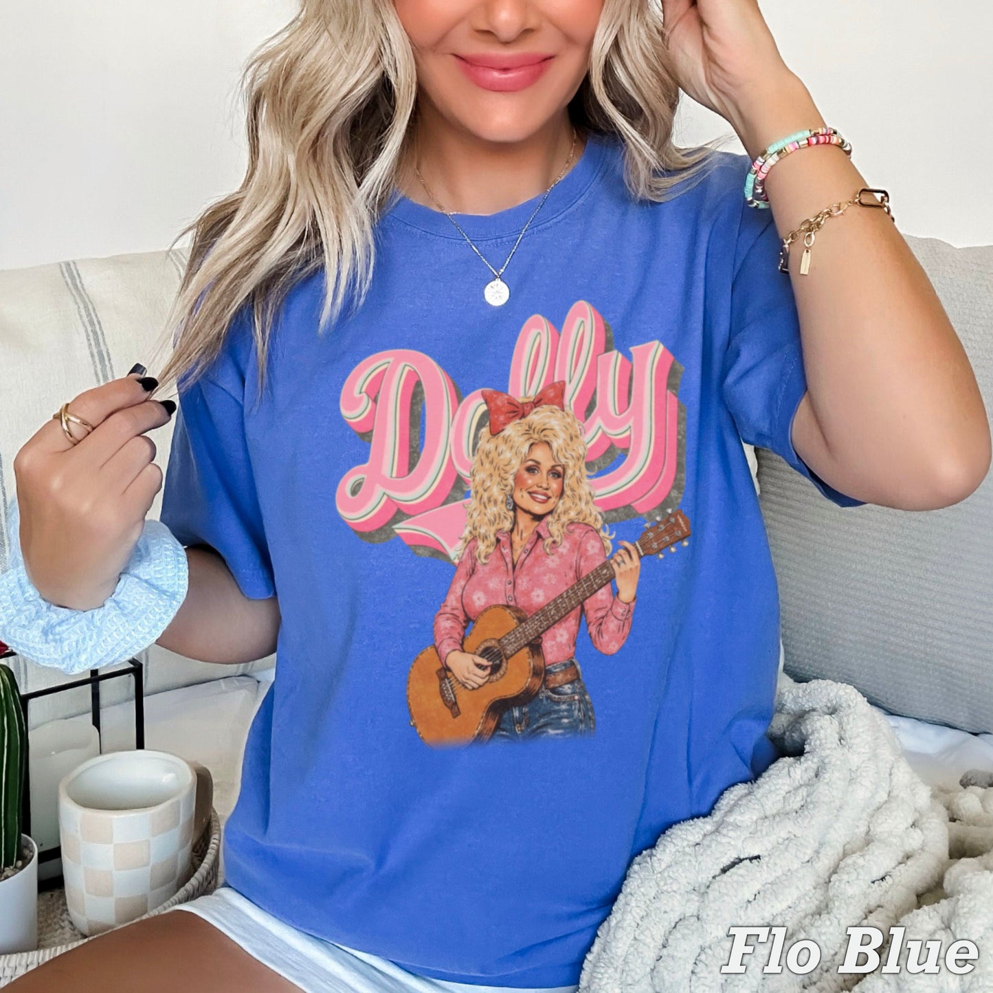 Pink Dolly Guitar Comfort Color Graphic Tee