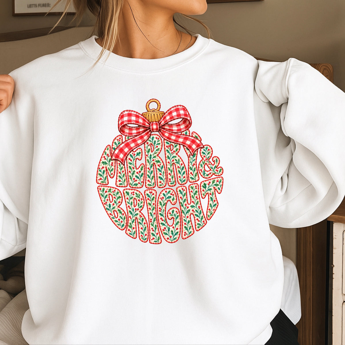 Merry & Bright Christmas Crewneck Sweatshirt