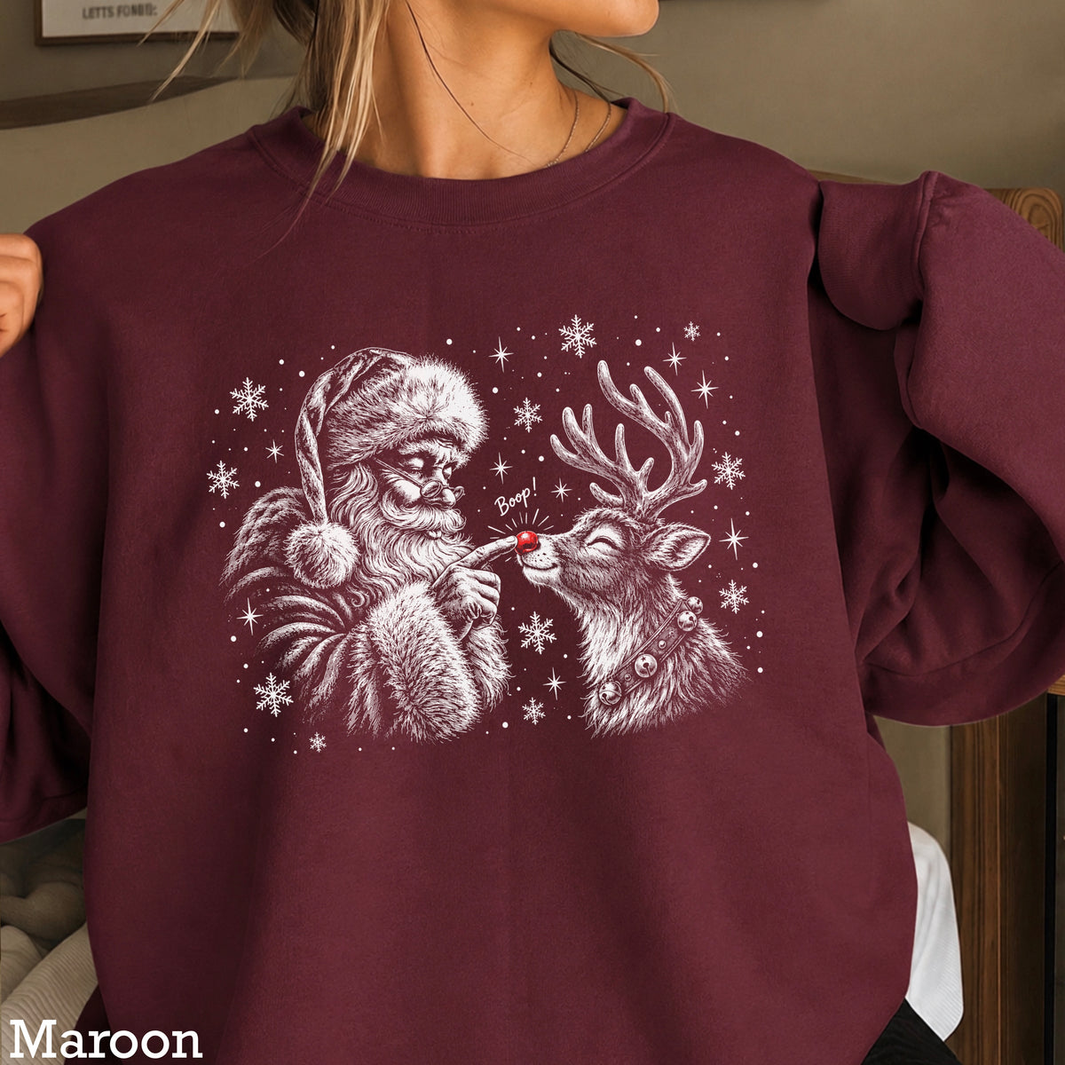 Christmas Santa Boop Crewneck Sweatshirt