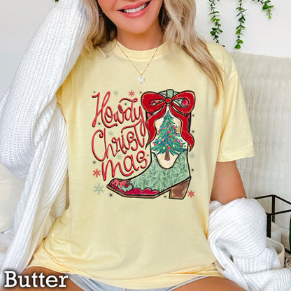 Howdy Christmas Comfort Color Graphic Tee