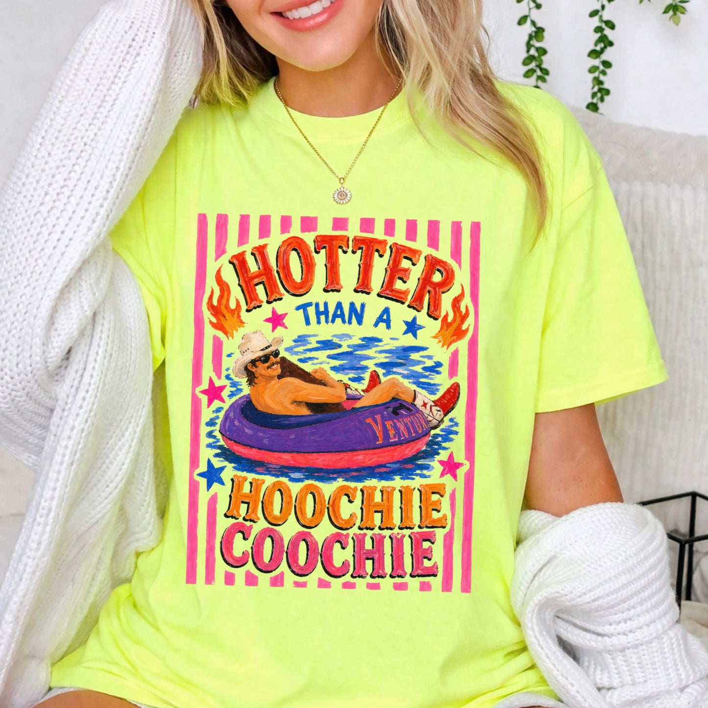 Hotter Than A Hoochie Coochie Comfort Color Graphic Tee