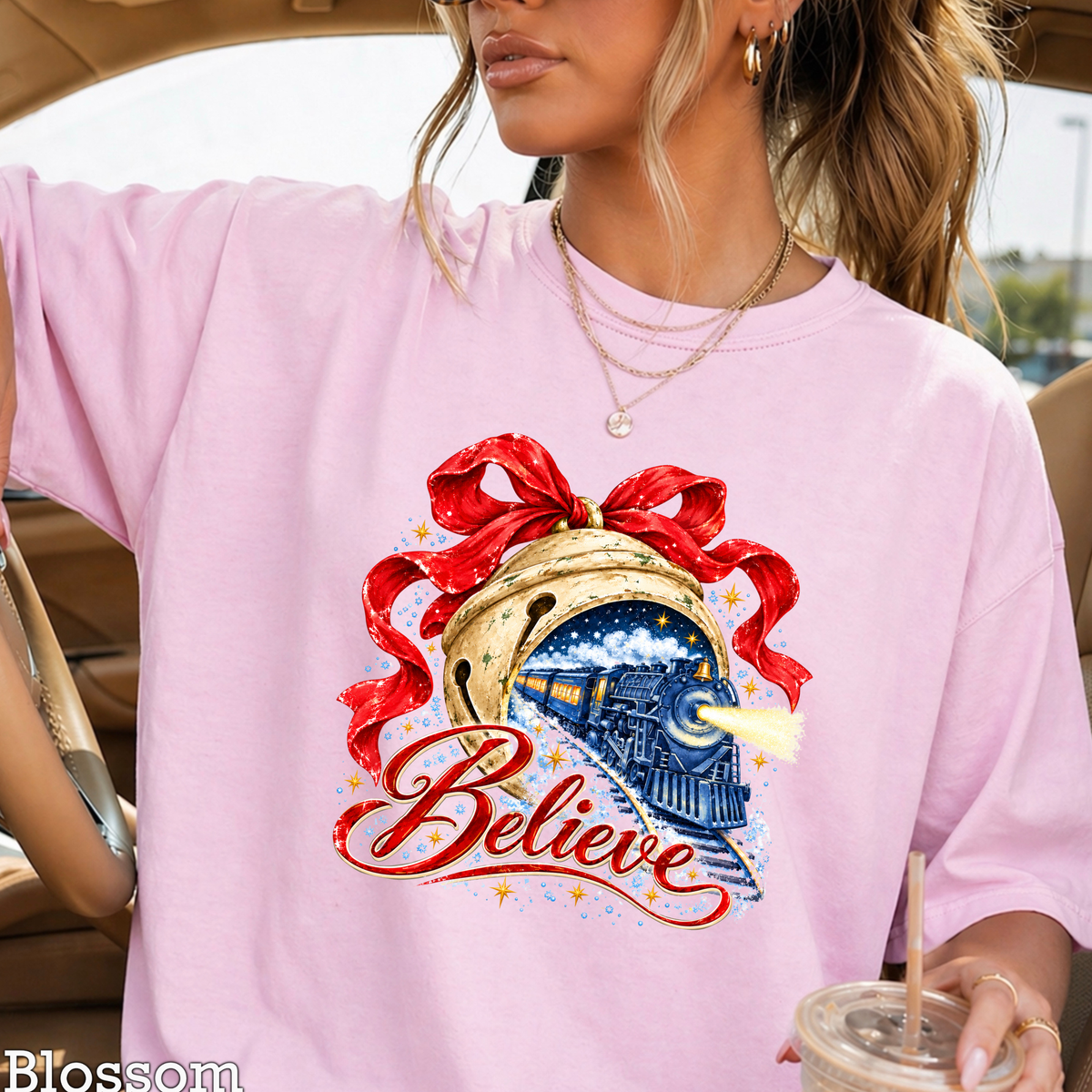 Believe Christmas Comfort Color Graphic Tee