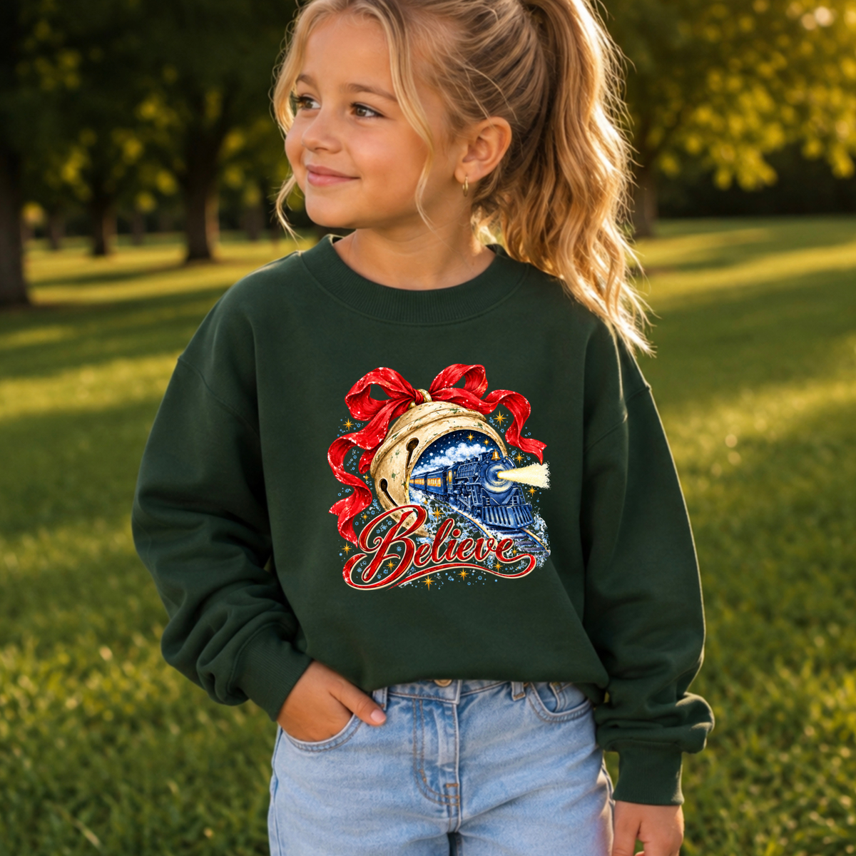 Believe Christmas Youth Crewneck Sweatshirt