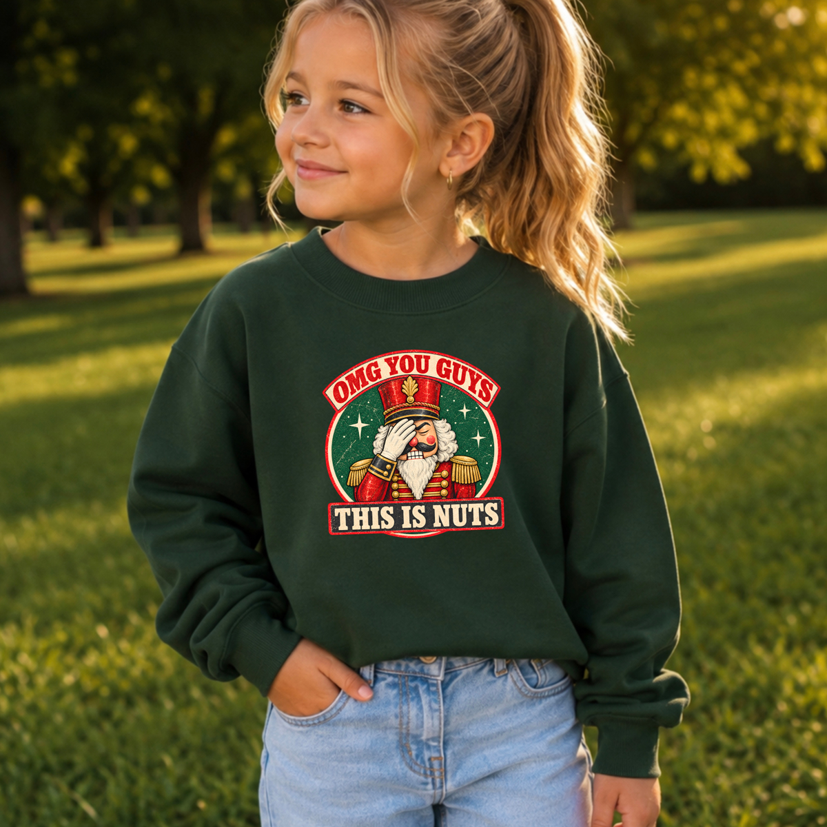 OMG You Guys This Is Nuts Christmas Youth Crewneck Sweatshirt