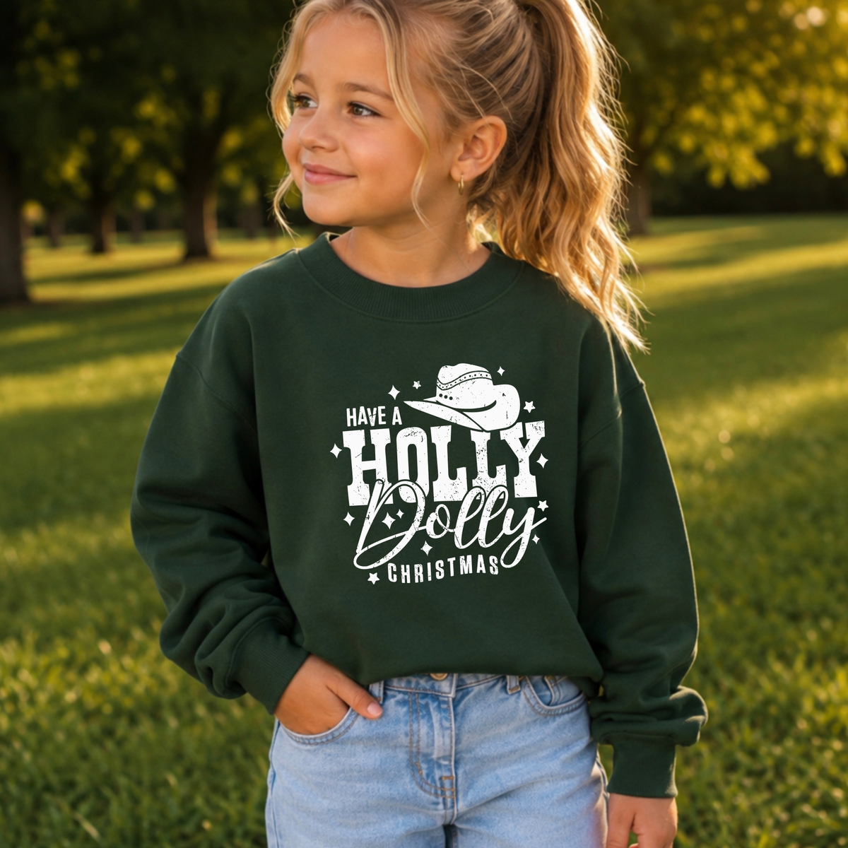 Have A Holly Christmas Youth Crewneck Sweatshirt