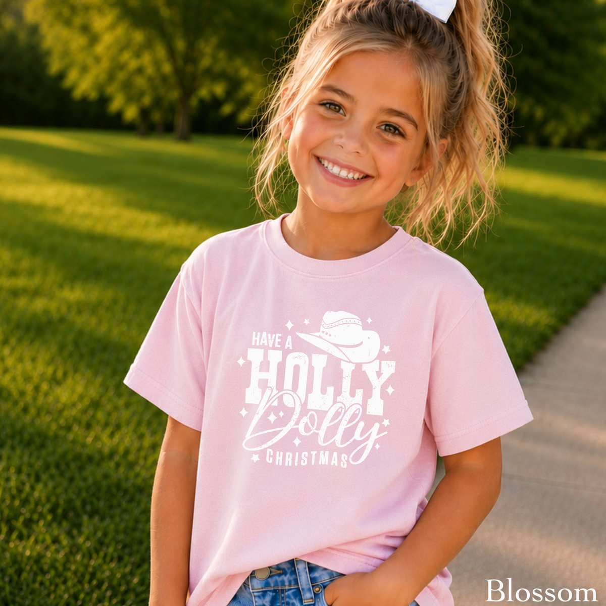 Have A Holly Christmas Youth Comfort Color T-Shirt