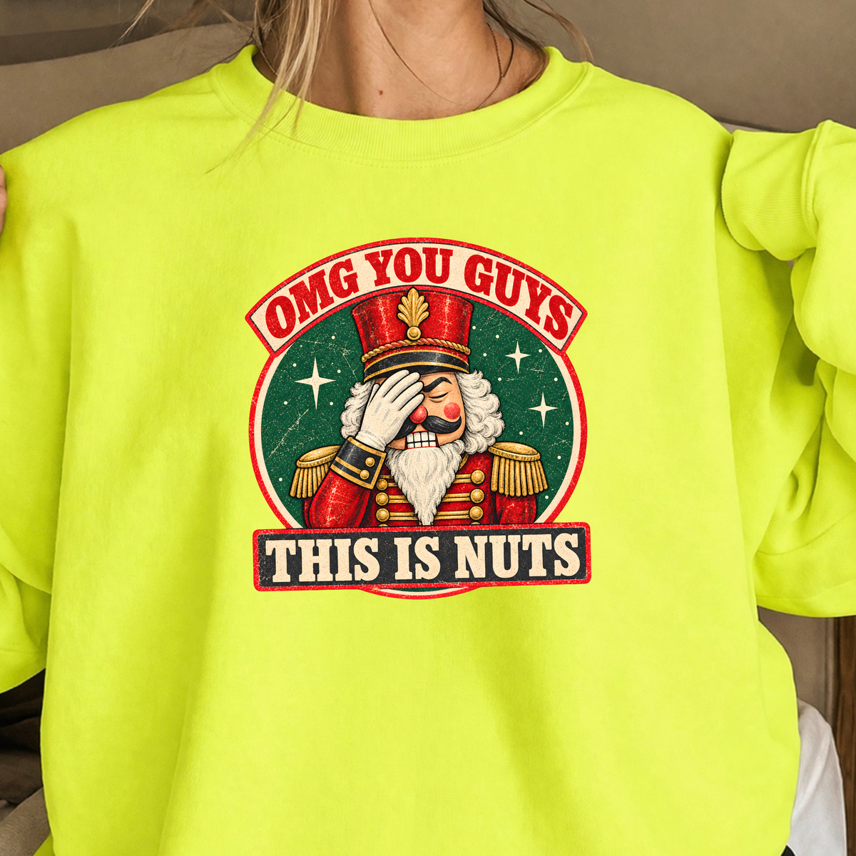 OMG You Guys This Is Nuts Christmas Crewneck Sweatshirt