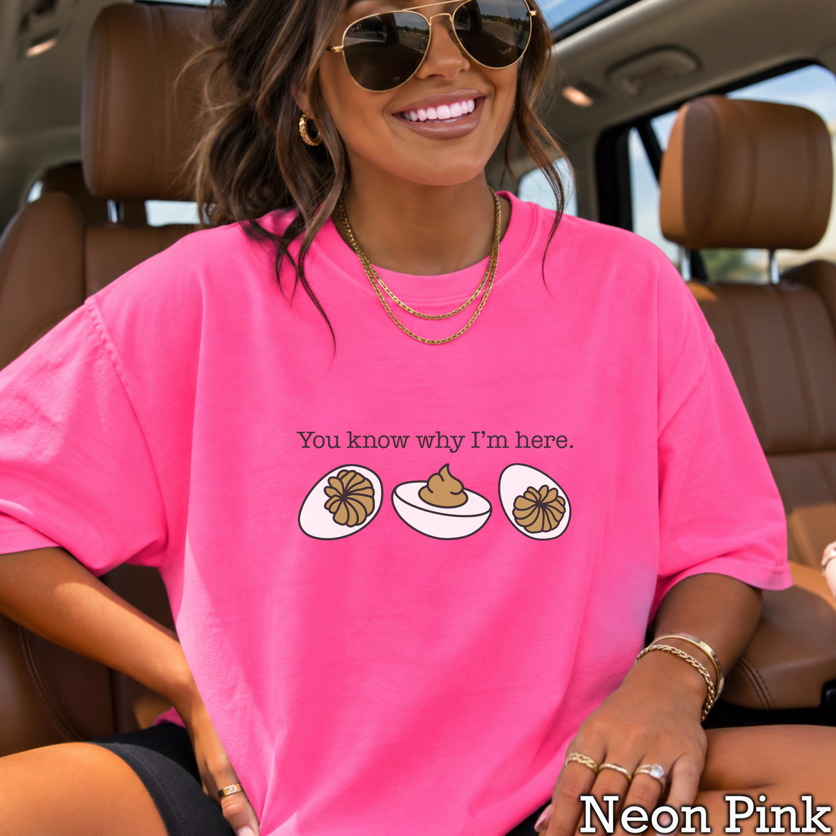 Deviled Eggs You Know Why I'm Here Comfort Color Graphic Tee