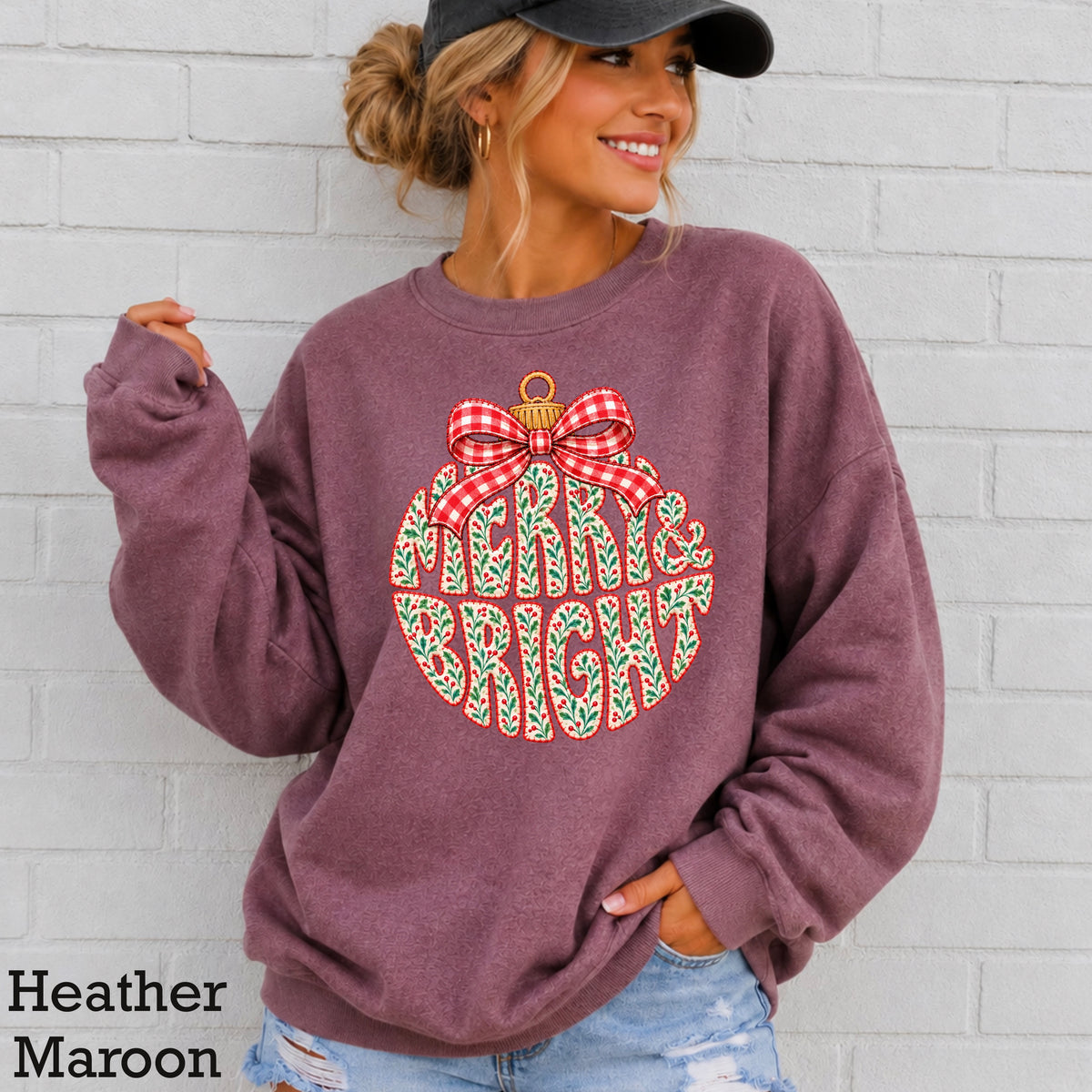 Merry & Bright Christmas Crewneck Sweatshirt