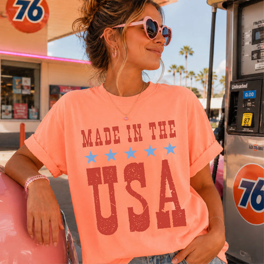 Made InThe USA July 4th Comfort Color Graphic Tee