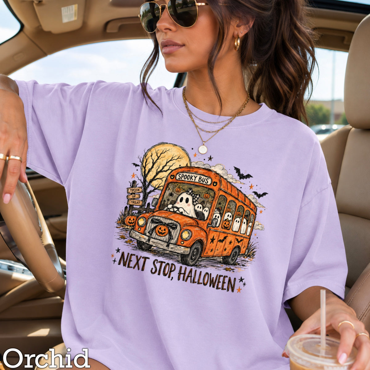 Next Stop Halloween Comfort Color Graphic Tee