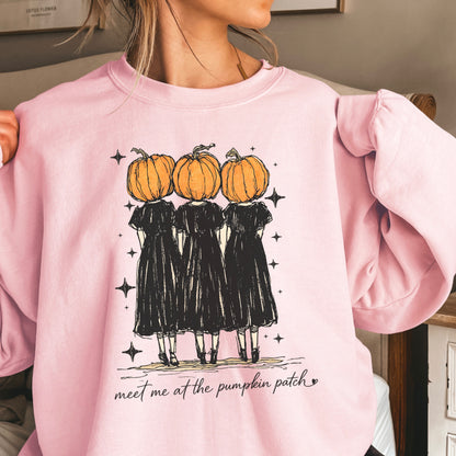 Meet Me At The Pumpkin Patch Halloween Crewneck Sweatshirt