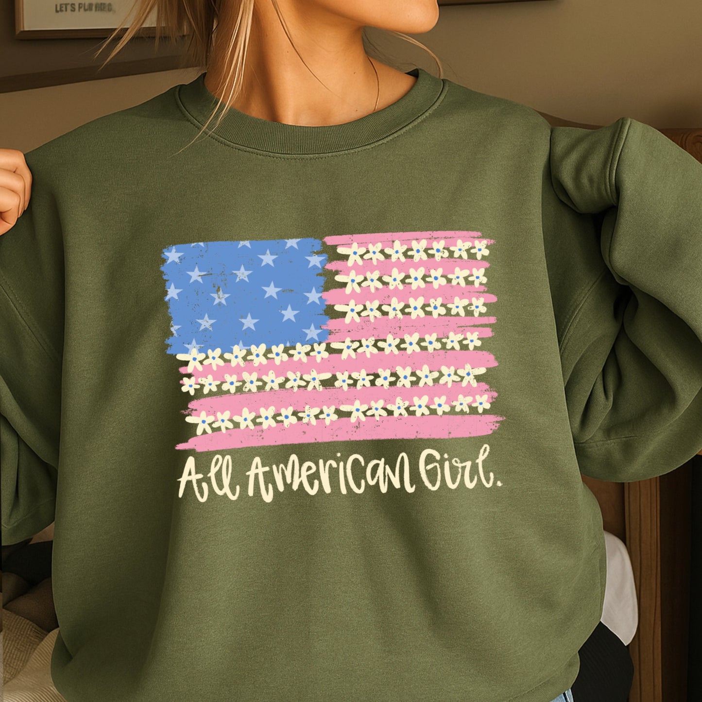 All American Girl Crewneck Sweatshirt