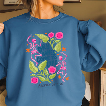 Dry Bones Come To Life Navy Lettering Christian Sweatshirt