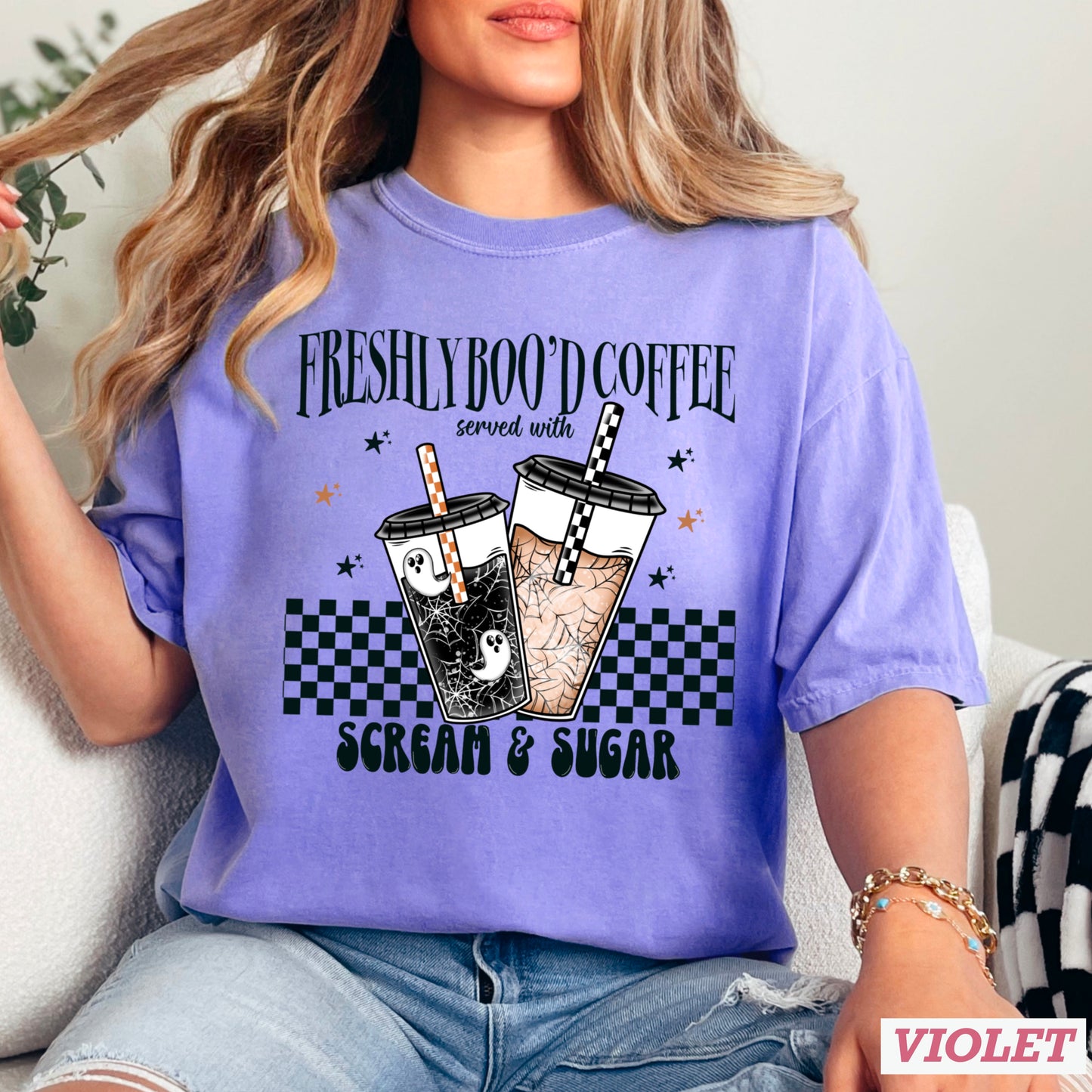 Freshly Boo’d Coffee Halloween Comfort Color Graphic Tee