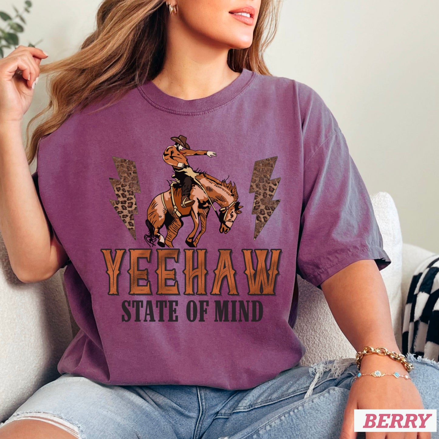 Yeehaw State Of Mind  Comfort Color Graphic Tee