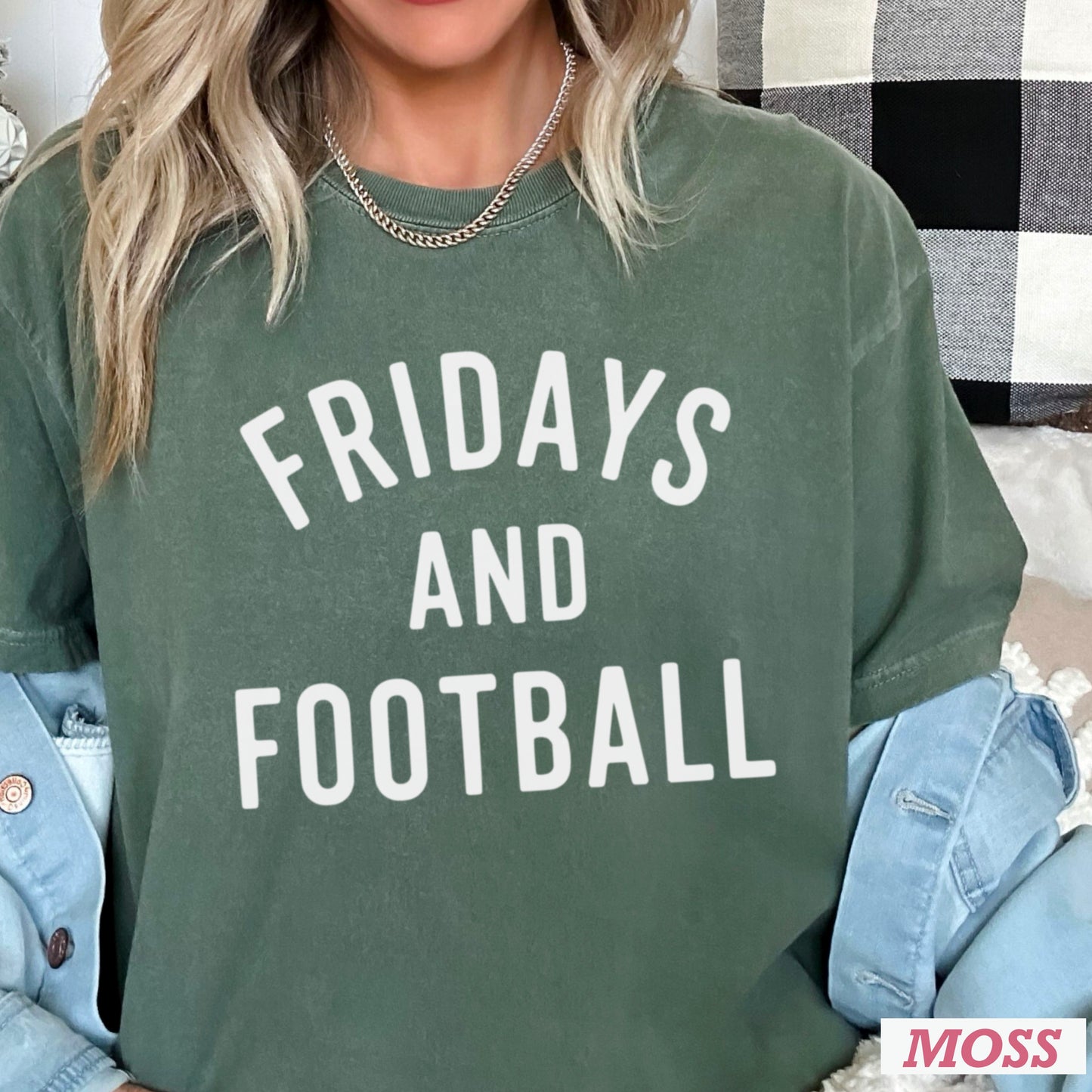 Fridays And Football Comfort Color Graphic Tee