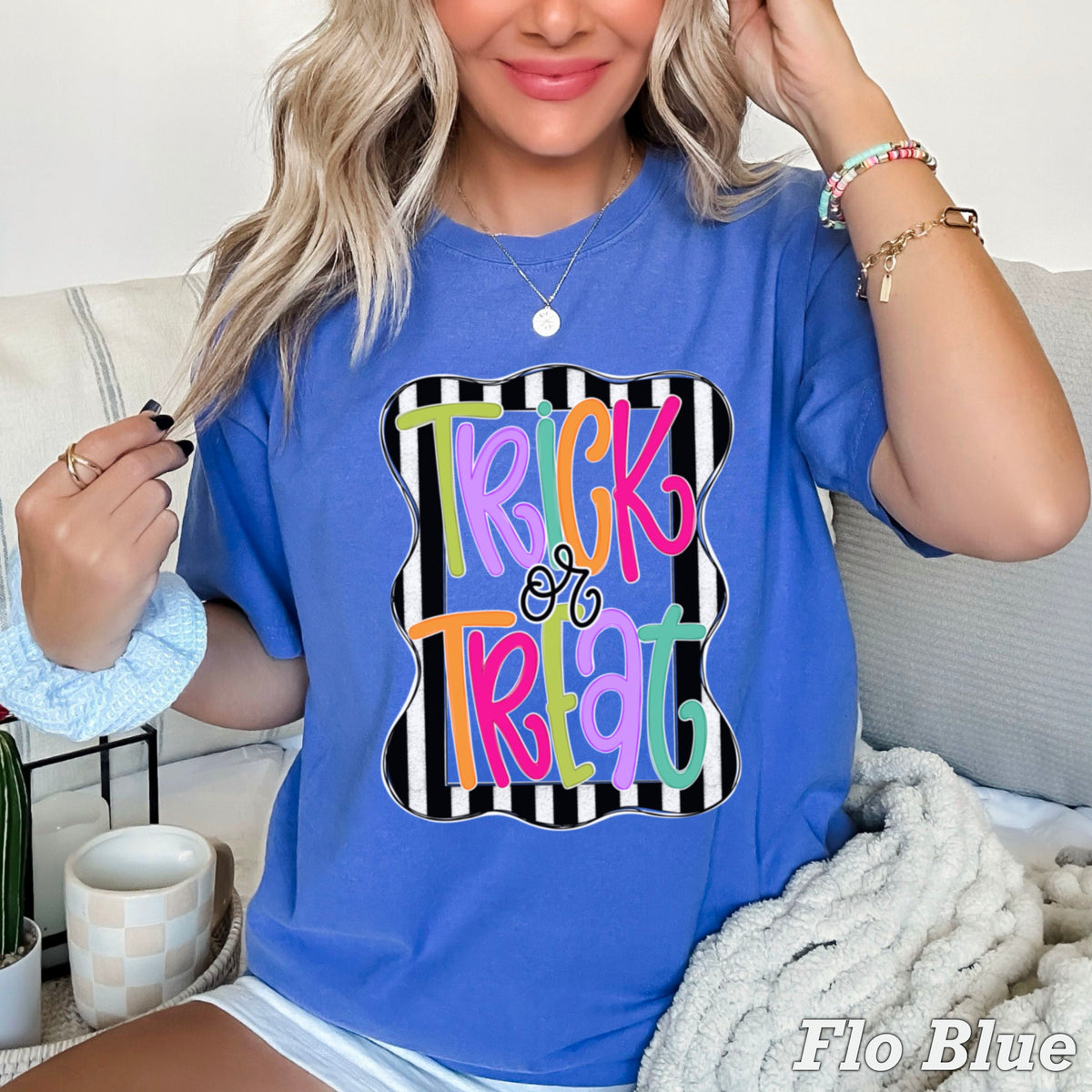Trick Or Treat Halloween Comfort Color Graphic Tee