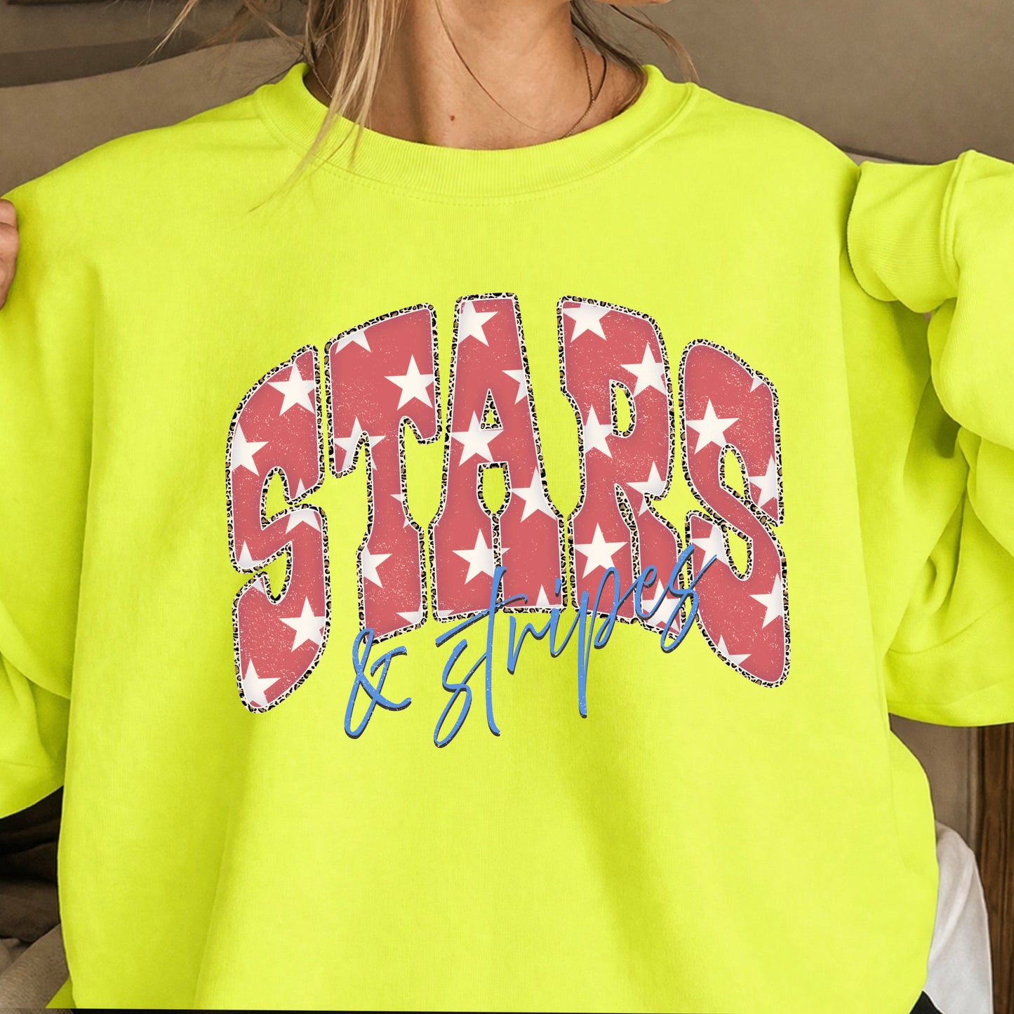 Stars & Stripes July4th Crewneck Sweatshirt