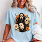 Floral Halloween Characters Comfort Color Graphic Tee