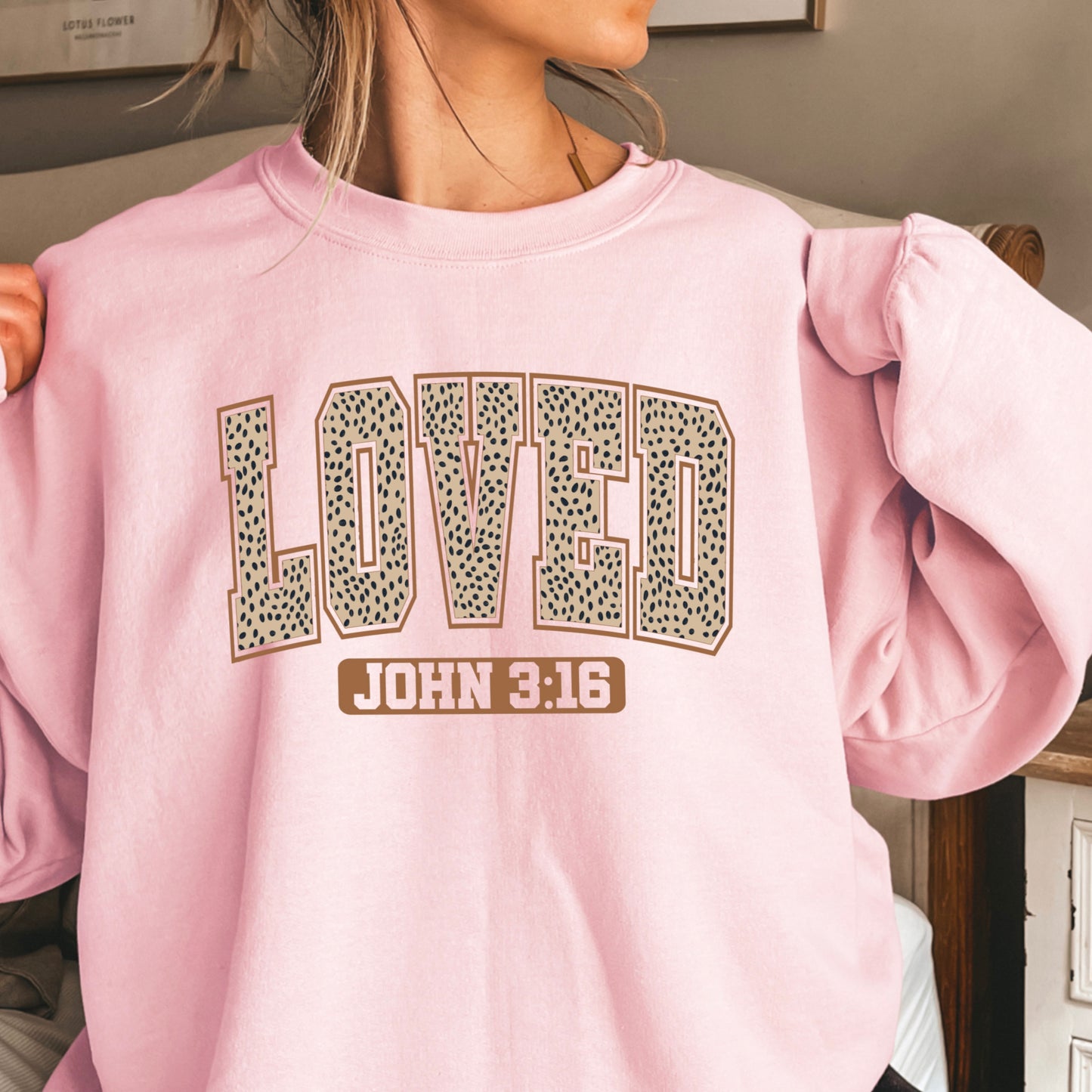 Loved John 3:16 Valentine’s Day Crewneck Sweatshirt