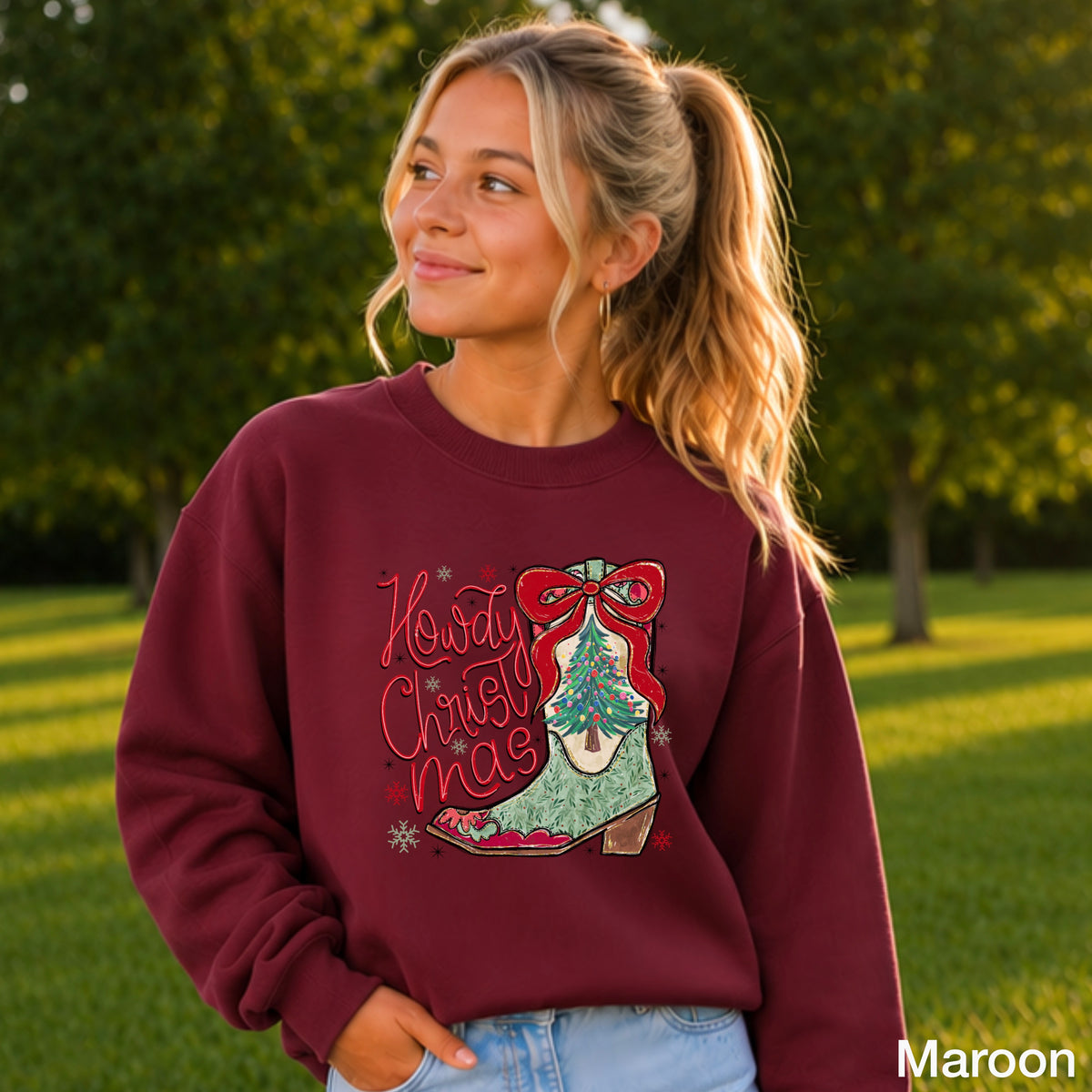 Howdy Christmas Youth Crewneck Sweatshirt