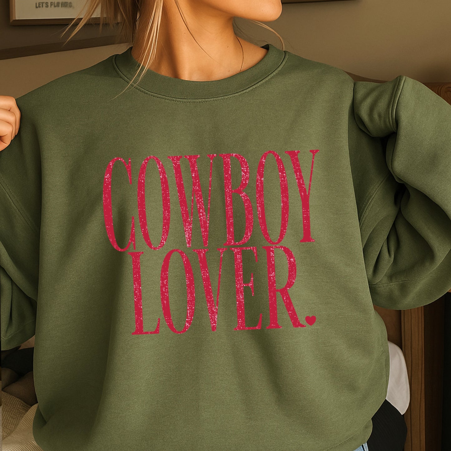Cowboy Lover Valentine’s Day Crewneck Sweatshirt