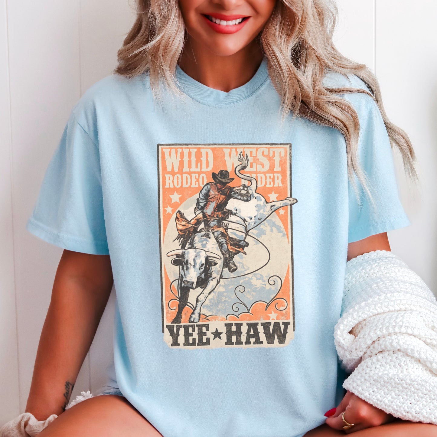 Wild West Rodeo Rider Comfort Color Graphic Tee