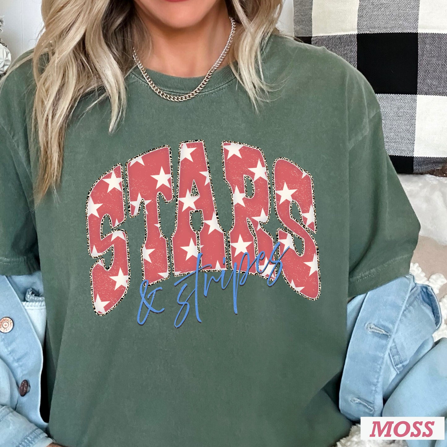 Stars & Stripes July 4th Comfort Color Graphic Tee