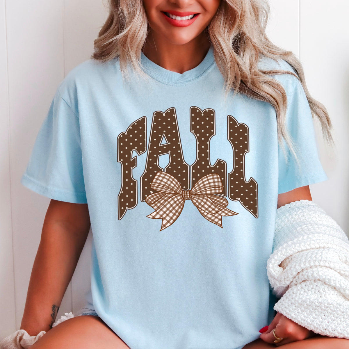 Fall Gingham Comfort Color Graphic Tee