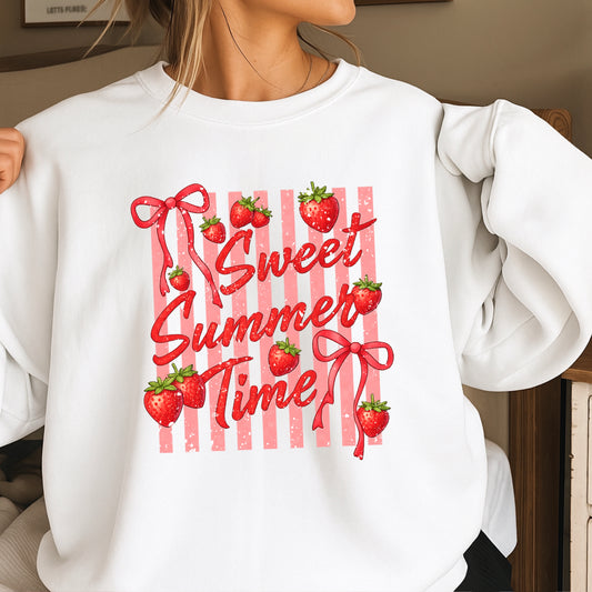 Sweet Summertime Strawberries Crewneck Sweatshirt
