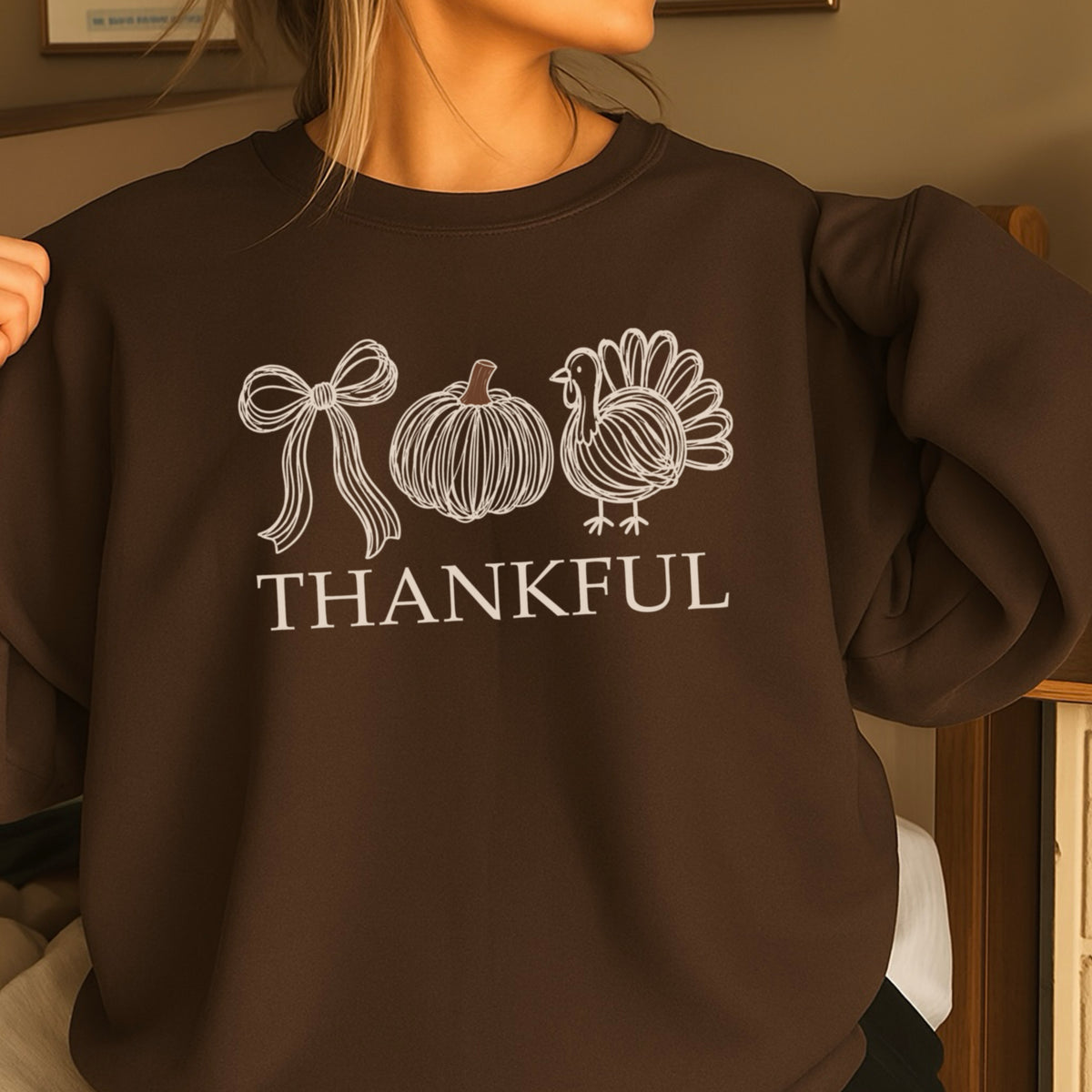 Thankful Thanksgiving Crewneck Sweatshirt