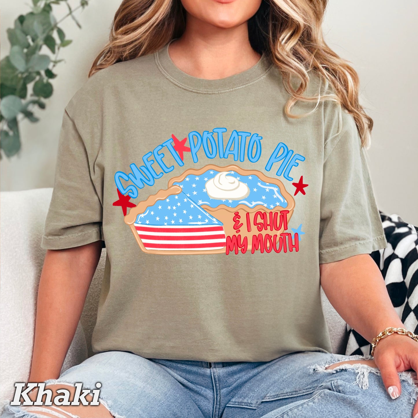 Sweet Potato Pie Patriotic Comfort Color Graphic Tee