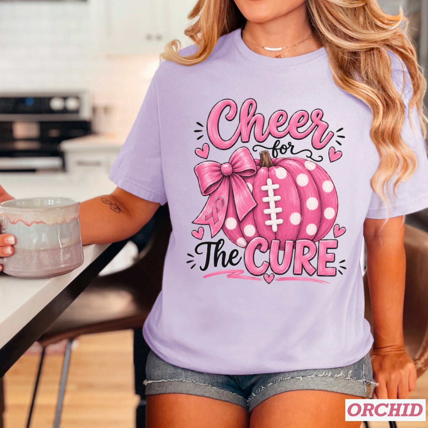 Cheer For The Cure Comfort Color Graphic Tee