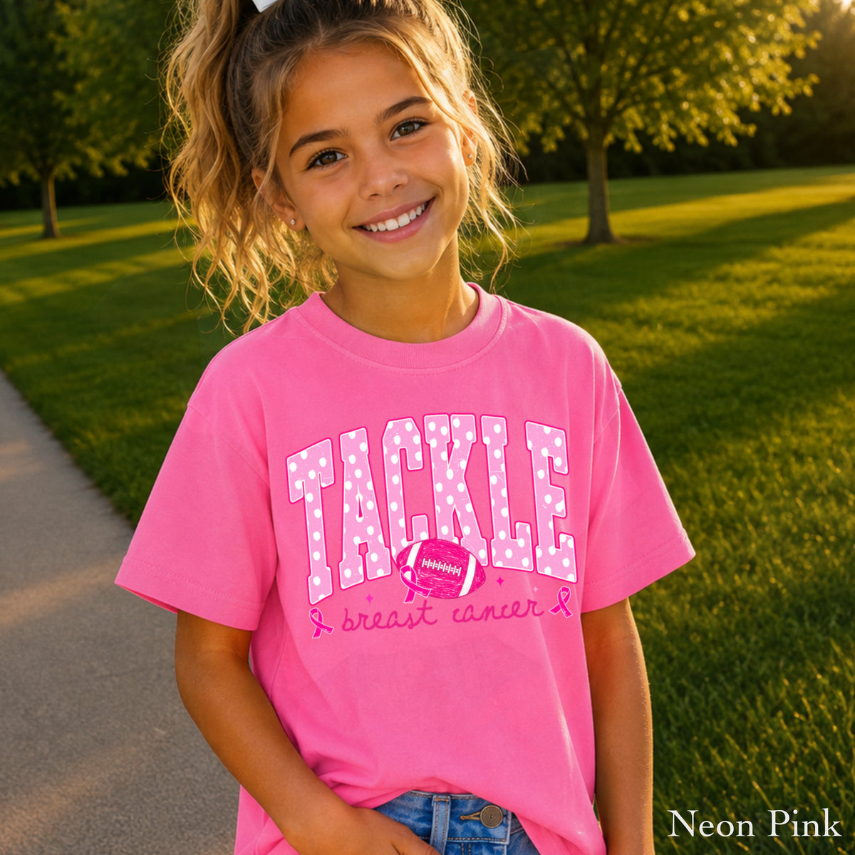 Tackle Breast Cancer Youth Comfort Color T-Shirt